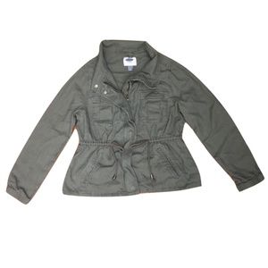 ☔️Old Navy Olive Green Jr. Linen Light Jacket - M